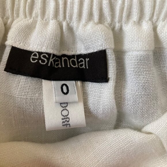 Womens Eskandar Bergdorf Goodman Asymmetrical Wrap Linen Maxi Skirt White 6/8 NW - Picture 8 of 15